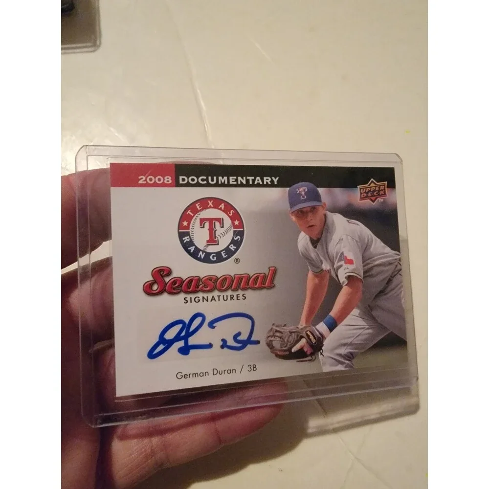 2008 UPPER DECK SEASONAL SIGNATURE GERMAN DURAN GD AUTO BASEBALL CARD Rangers